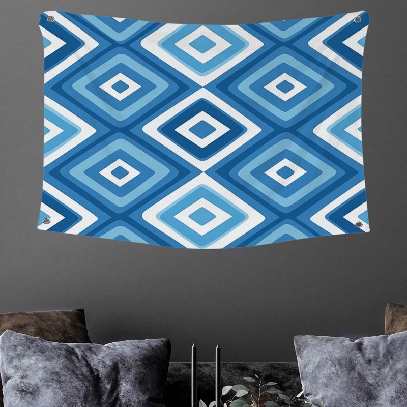 Tapisserie murale diamant - décoration murale géométrique, H 50 po x l 60 po