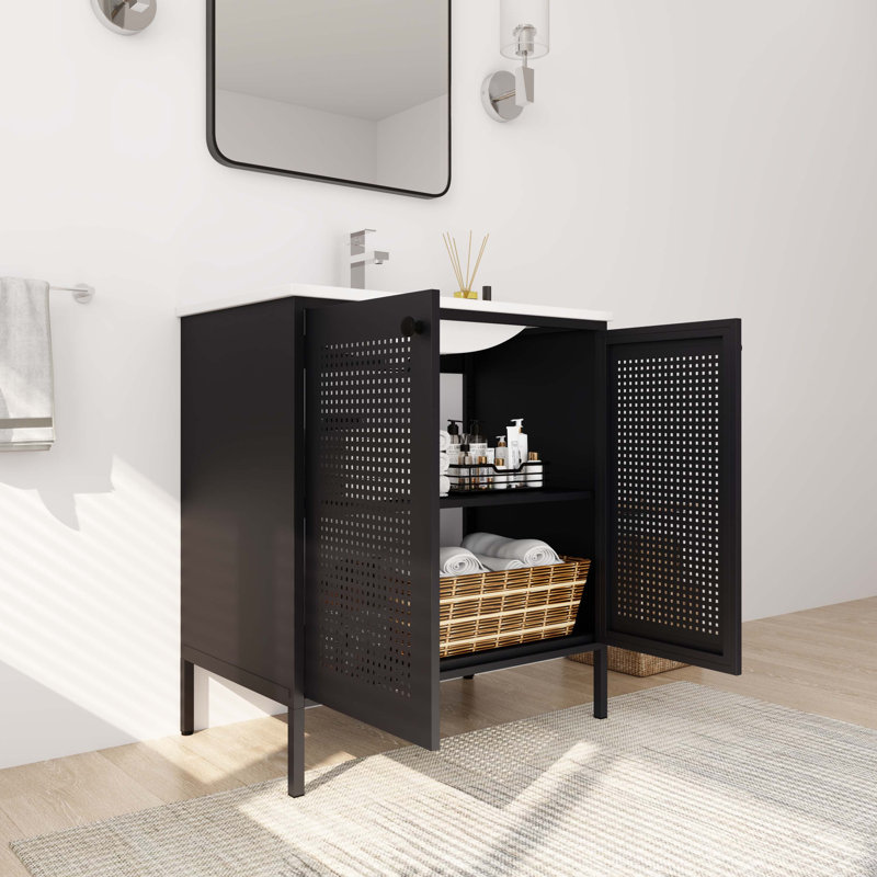 Ensemble de meuble-lavabo simple 18,30 po avec plateau en bois manufacturé Braedene