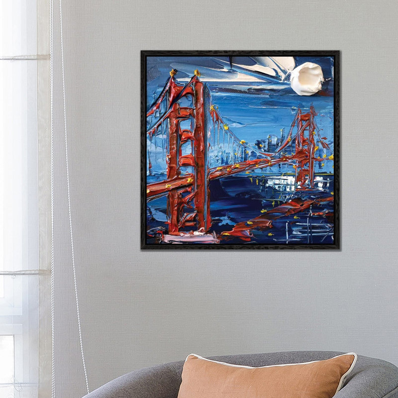San Francisco Evening by Lisa Elley - Gallery-Wrapped Canvas Giclée on Canvas, 66.04 cm H x 66.04 cm W, Black Framed