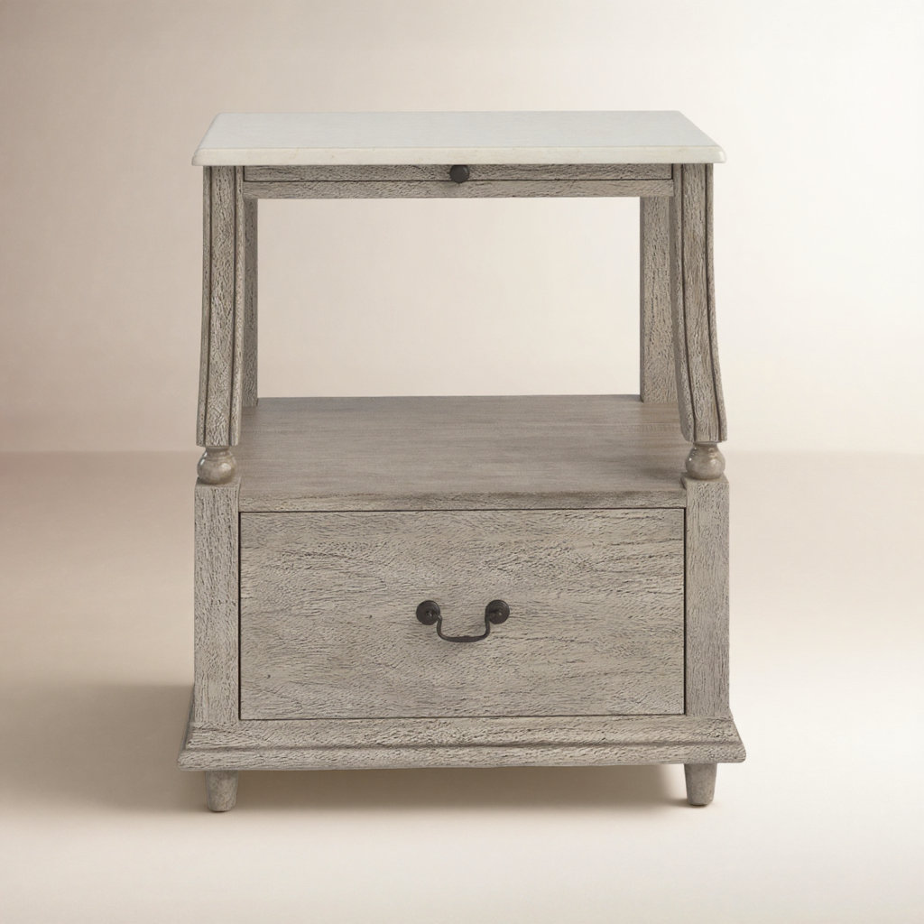 Aberdale Mahogany Nightstand, Gray
