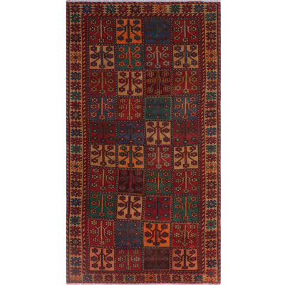 One-of-a-Kind 4'11" X 9'2" 1980s Wool Area Rug in Blue