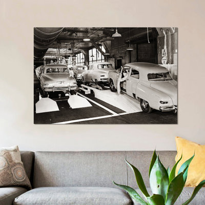 « années 1950 studebaker voiture production assembly », reproduction de photo sur toile tendue