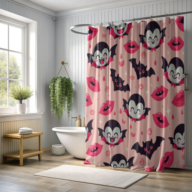 Rideau de douche standard 1 pièce Ghostly Fun, H 74 po x l 71 po