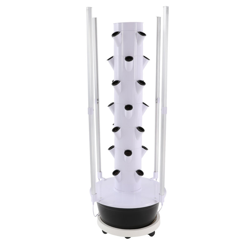 7-Layer 28-Plant Hydroponic Indoor Vertical Garden Kit With Light, Black