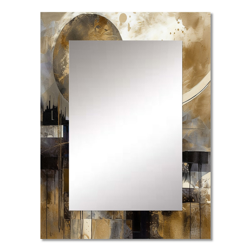 Exploring The Evolving Golden Moon II - Landscape Unique Wall Mirror, Traditional Mirror, Printed Metal Art, 32" x 24"