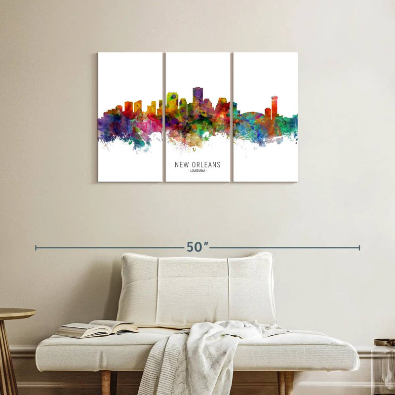 New Orleans Louisiana Skyline I, H 24 po x l 38 po