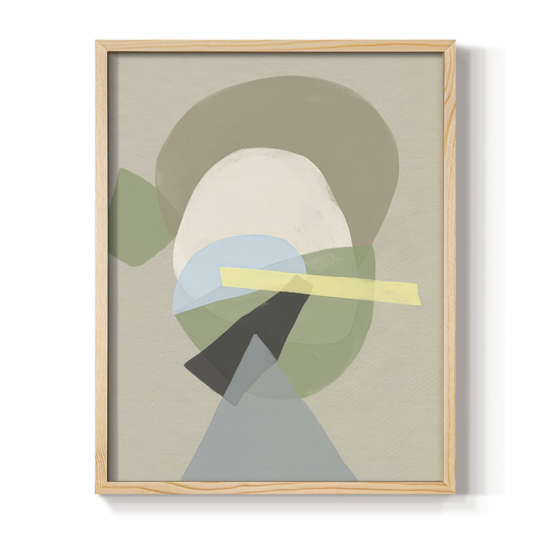 Mod Shape Stack II Framed Print - Solid Wood, 11" H x 9" W, Natural Framed