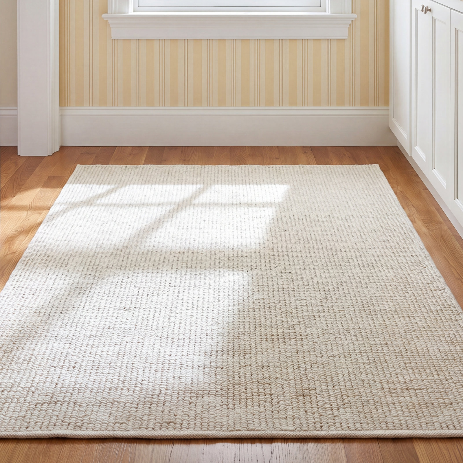 Laurel Foundry Modern Farmhouse® Cream Rug, Rectangle 5' x 7'6"