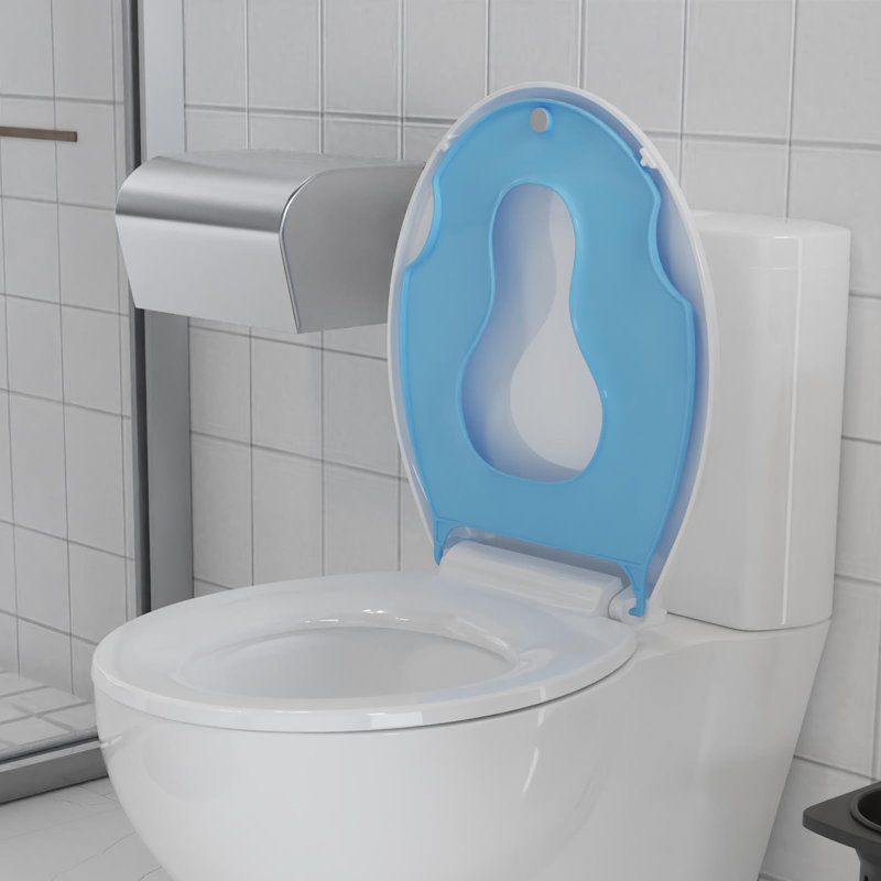 Toilet Seat Round,Toilet Seat With Toddler Seat Built In, Potty Training Toilet Seat Round Fits Both Adult And Child, Blue