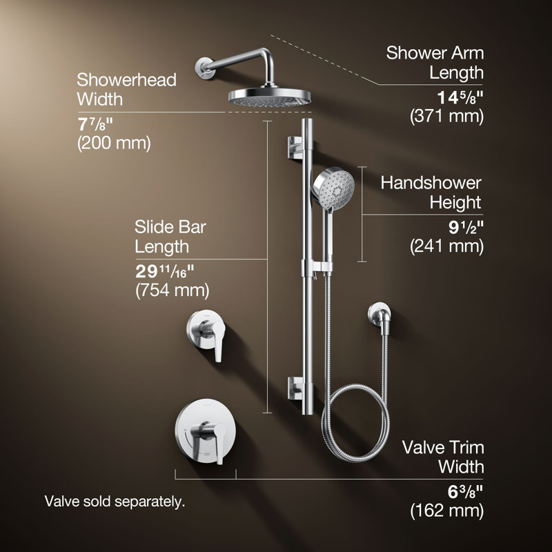 Awaken Showering Kit 2.5 Gpm, Polished Chrome