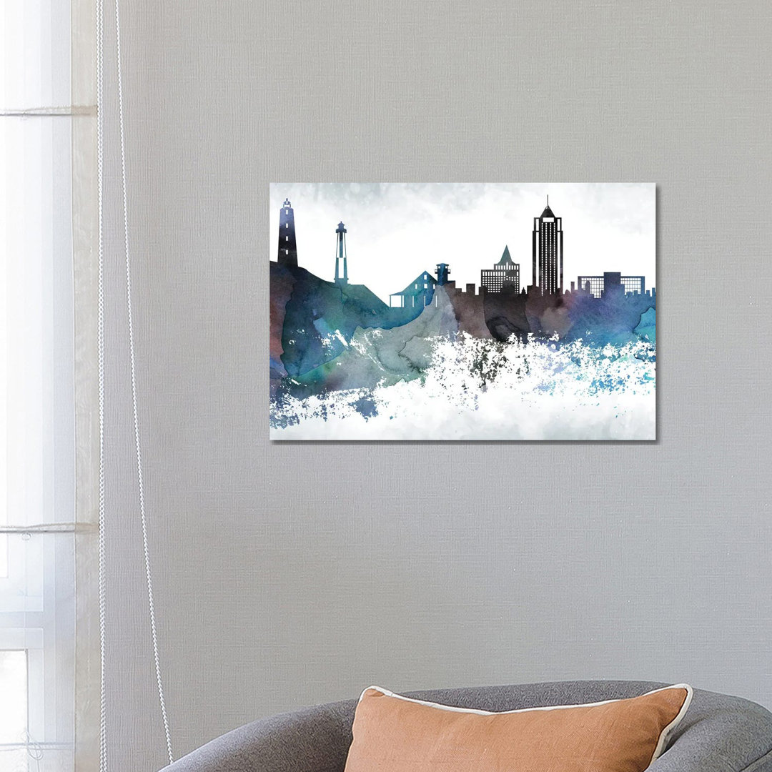 Virginia Bluish Skyline by WallDecorAddict - Wrapped Canvas Gallery-Wrapped Canvas Giclée