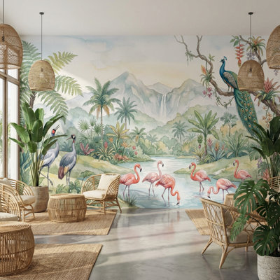 Papier peint oiseaux tropicaux tropicaux