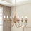 Luminaire de style campagnard rétro vintage à 6 lumières à intensité variable style campagnard