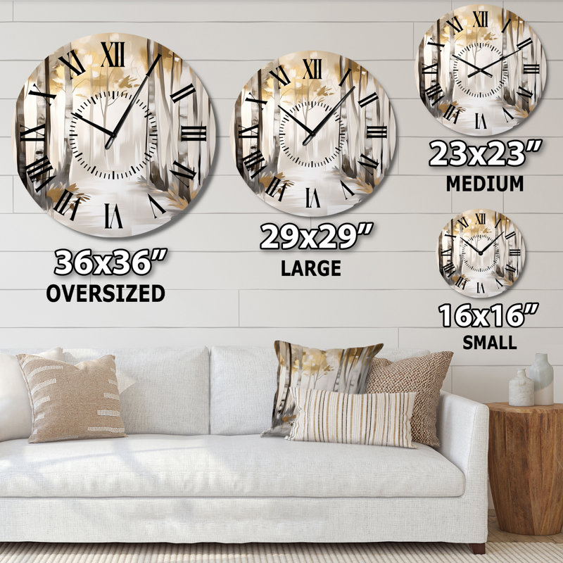 Horloge murale argentée, Surdimensionné