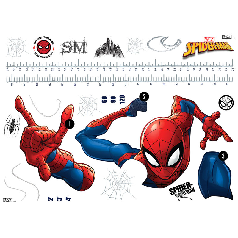 Marvel Spider-Man Growth Chart Peel & Stick Wall Decal Set