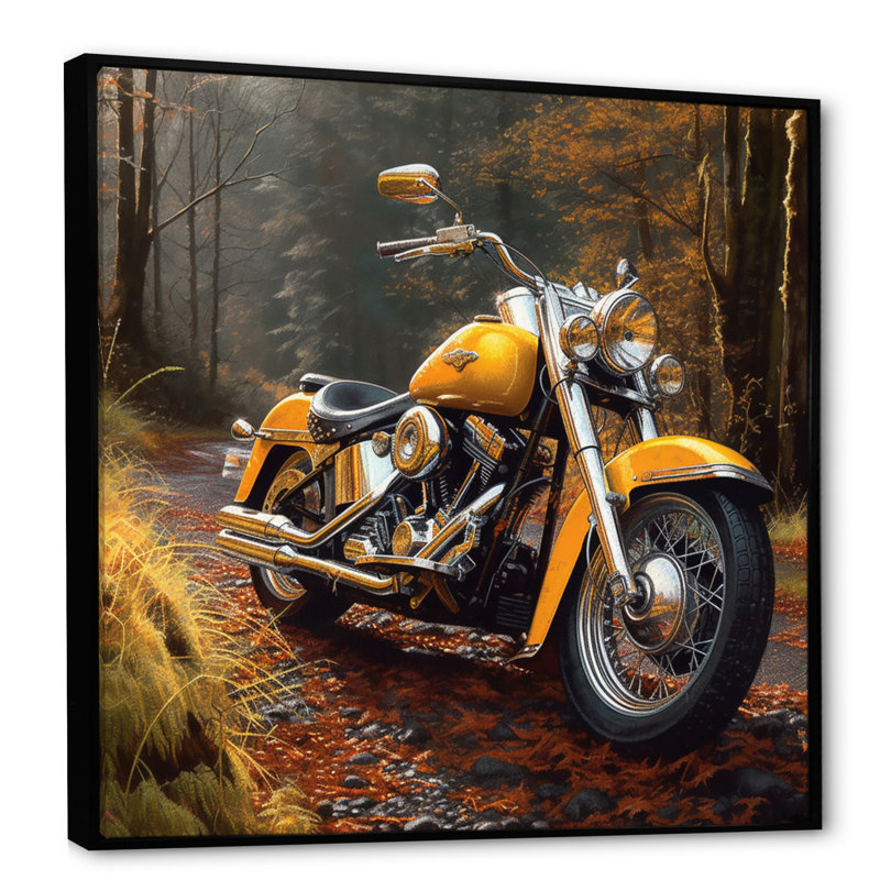Rukshan Trailblazing Moto Adventure - Imprimé, H 16 po x l 16 po x P 1 po, Cadre flottant noir