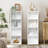71" H 8-Tier Double-Decker  Multimedia Storage,  With Adjustable Shelves Narrow Bookcase-2054518570