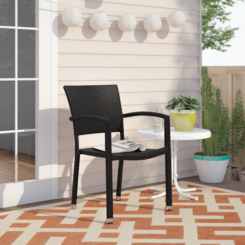 Chaise de patio empilable Brade, Chocolat