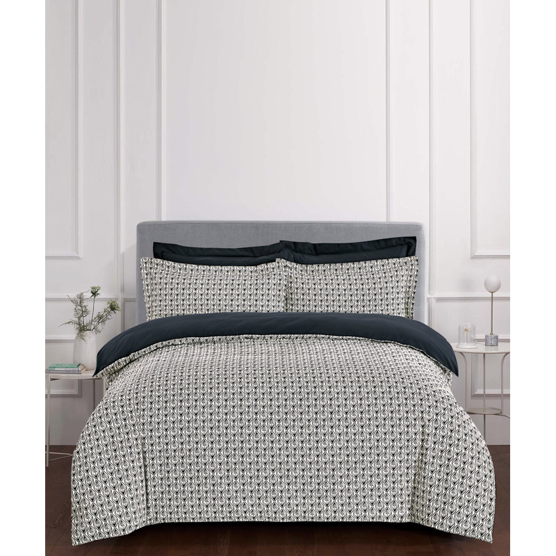  Ensemble de housse de couette réversible Ultra Soft Nouveau, Housse simple et 1 taie décorative