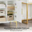 Armoire d'appoint cannelée avec 2 tiroirs, tablettes ouvertes et 2 armoires réglables-2117678428