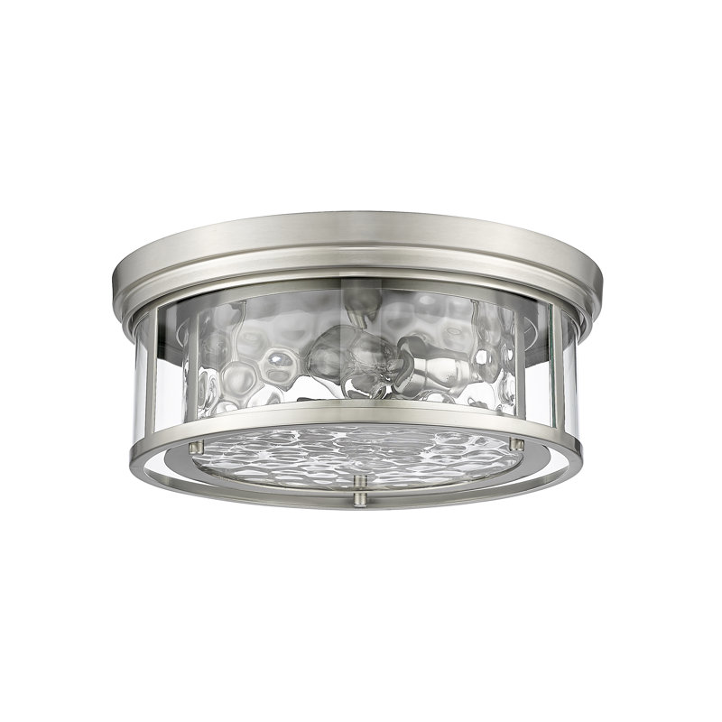 Masuda Glass Flush Mount, Brushed Nickel