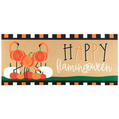 Azizur Doormat Insert Happy Flamingoween 22x10