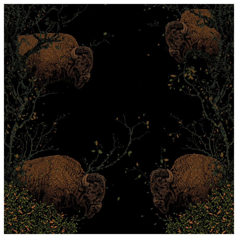 Tapisserie murale Buffalo In Woodland - Buffalo, H 104 po x 88 avec 4 œillets