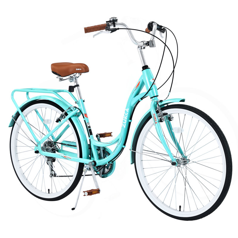 7 vitesses, cadre en acier, plusieurs couleurs pour dames, vélo de 24 pouces