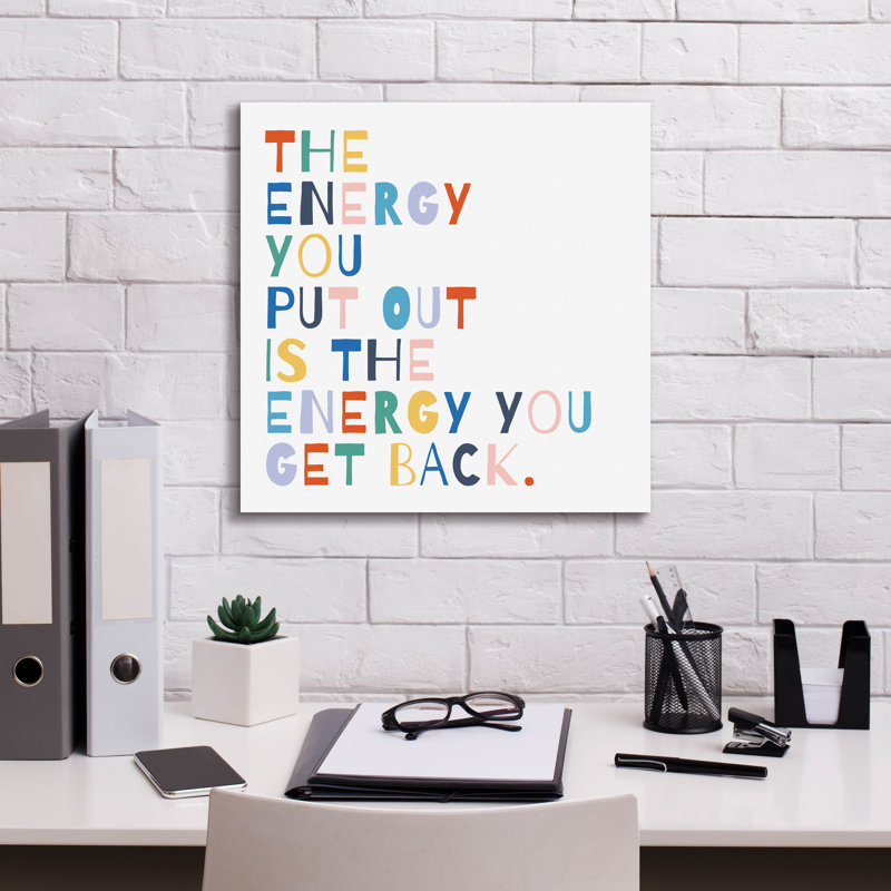 «Rainbow Words 2» par Moira Hershey, art mural sur toile, H 18 po x l 18 po x P 0,75 po