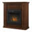 38 in. Dual Fuel Walnut Vent Free Fireplace System 26,000 BTU