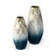 Abstract Ombre  Blue And Gold Metal Vases