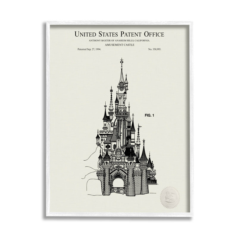 Schéma complexe du château, estampe numérique encadrée par Karl Hronek, H 20 po x l 16 po x P 1,5 po