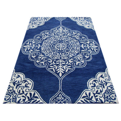 Kirman Damask Hand Woven Area Rug