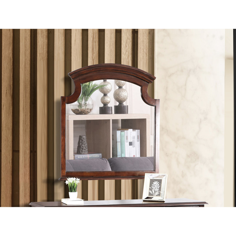 Miroir élégant Cappuccino Summit G5950-m - placage en bois véritable avec verre bas pour une vue distincte