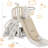 6 In 1 Toddler Slide Playset, Indoor Outdoor Climbing Toy with Basketball Hoop-101175388