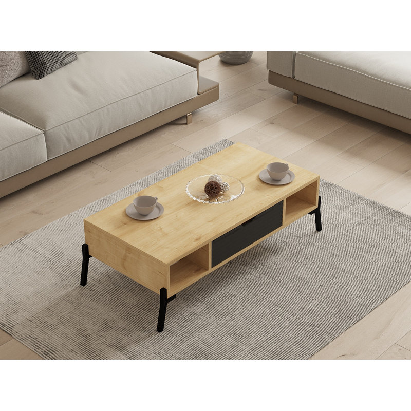 Table basse avec rangement Flara, Brun / gris