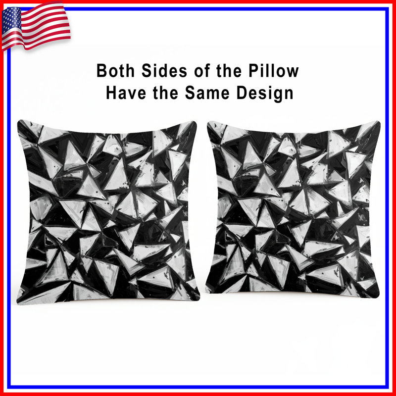 Abstract Triangular Shapes Double Sided Throw Pillows, 14 x 14 inches