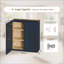 Armoire murale durable bleu marine Shaker avec tablettes réglables pour un rangement polyvalent dans la cuisine, la salle de bain et plus encore