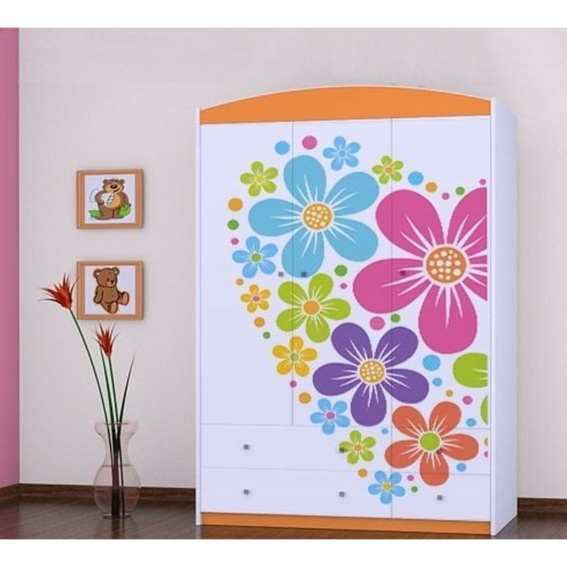 Lukas 3 Door Wardrobe, Orange