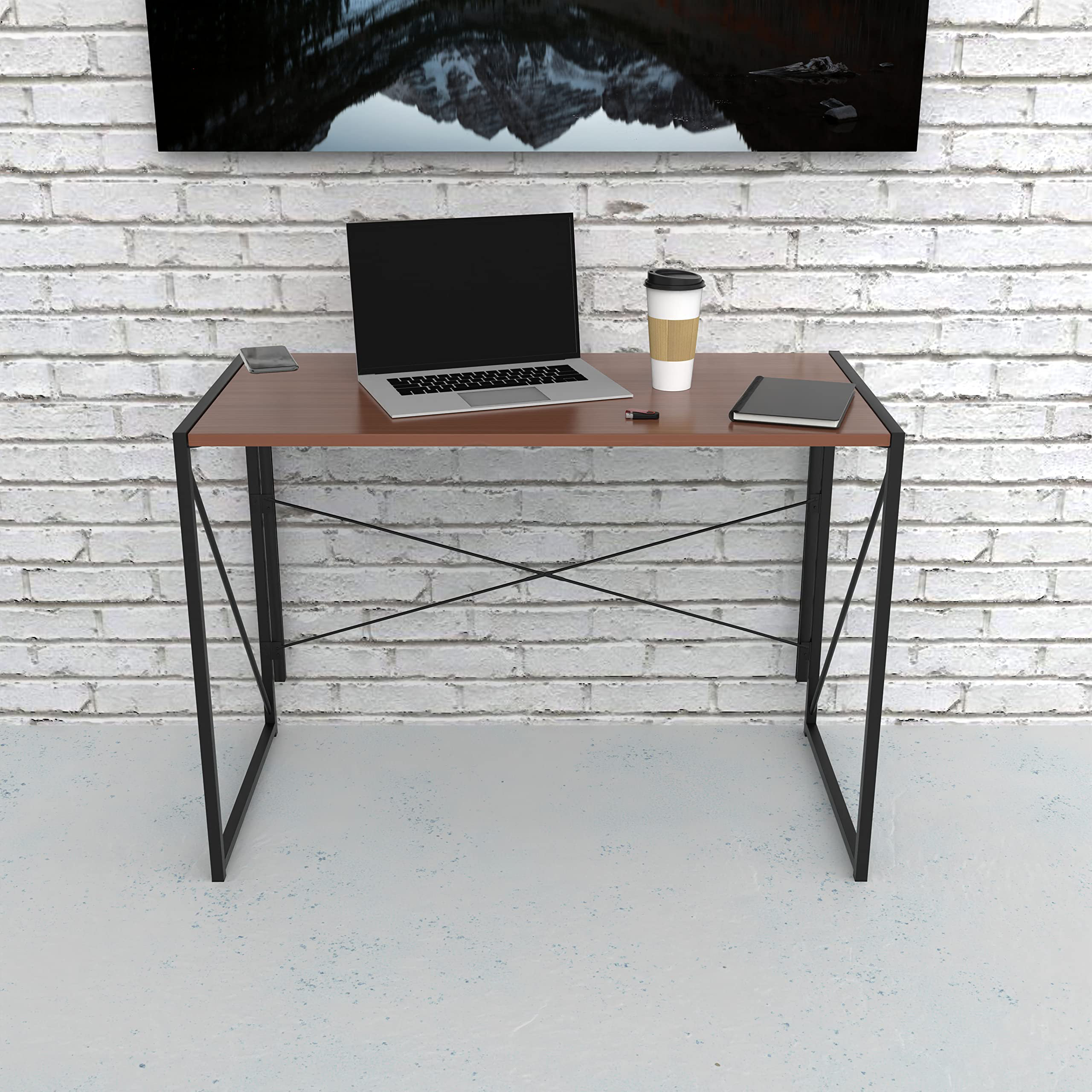 Halter Folding Desk Laptop Computer Table and Metal Frame No Assembly