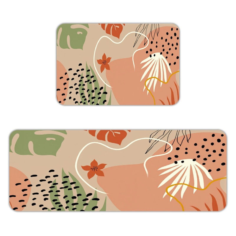 Ensemble de 2 tapis de cuisine tropicaux