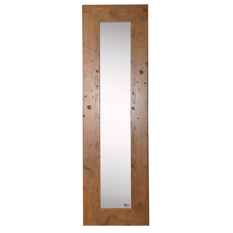 Trujillo Flat Wall Mirror, 25.5" H x 9.5" W, Light walnut