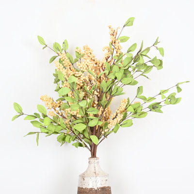 24" Artificial Fall Leaves Sprays Floral Arrangement For Vase Filler, Rustic Foliage Branch Long Stem Berry For Dining Table Centerpieces, Home Harvest Thanksgiving Day Party Decor