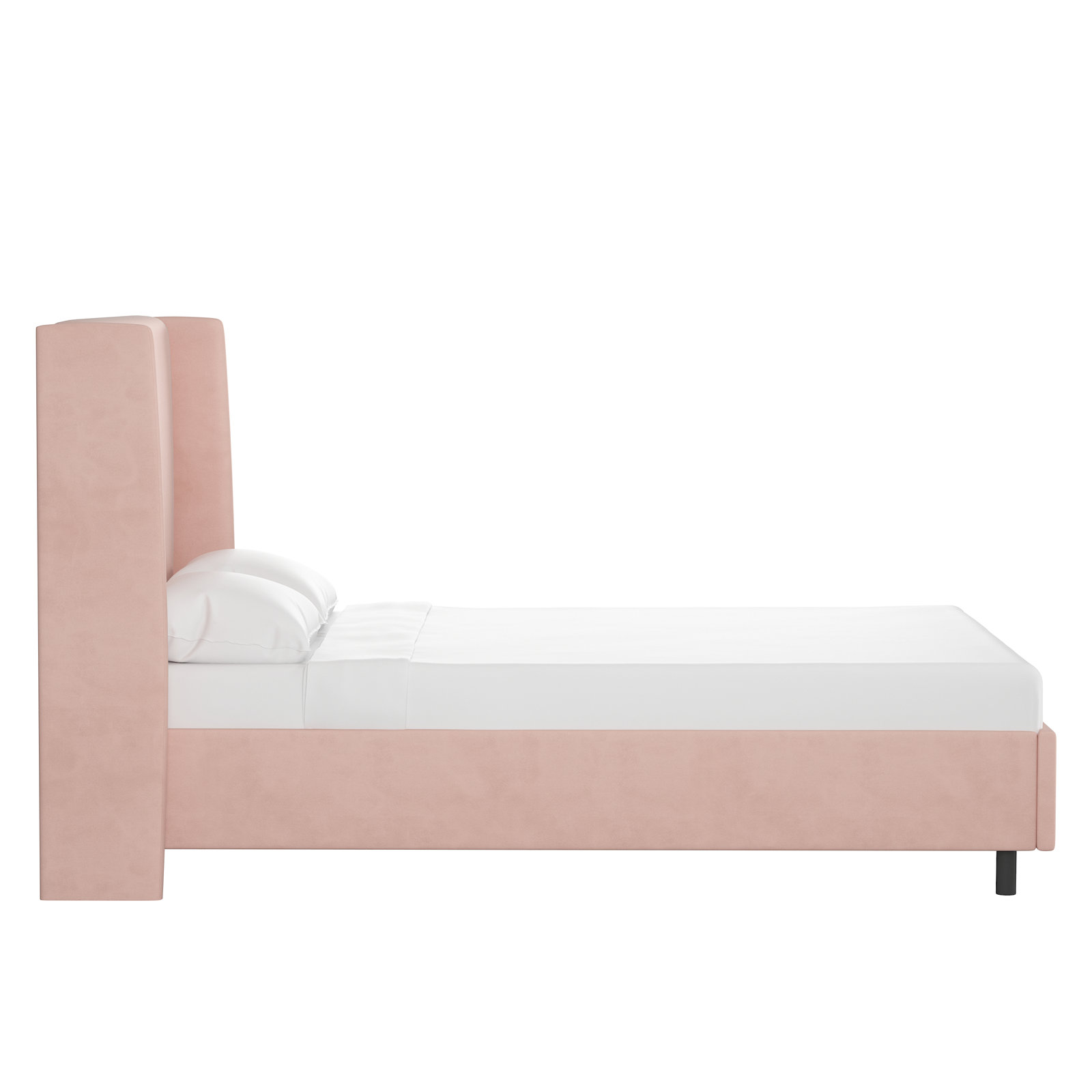 Tilly Linen Upholstered Wingback Bed, California King, Classic Blush Performance Velvet