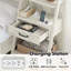 Lit plateforme Queen style ferme Coey avec tête de lit, étagères, station de recharge et tiroirs, blanc rustique-910093620-916422826