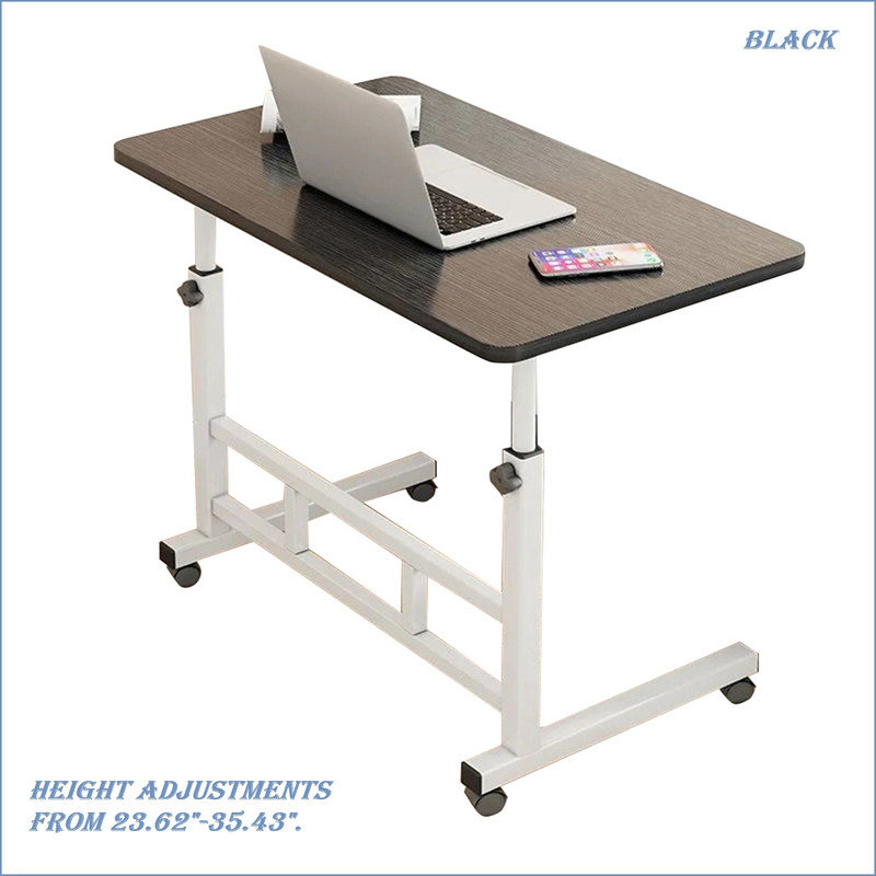 Adjustable Metal Base Standing Desk, Black/White