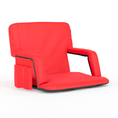 Extra Wide Lightweight Reclining Stadium Chair with Padded Back & Seat and Backpack Straps by Freeport Park