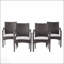 Ensemble de chaises d'extérieur empilables en rotin PE de 4, durables et peu encombrantes pour le patio et le jardin