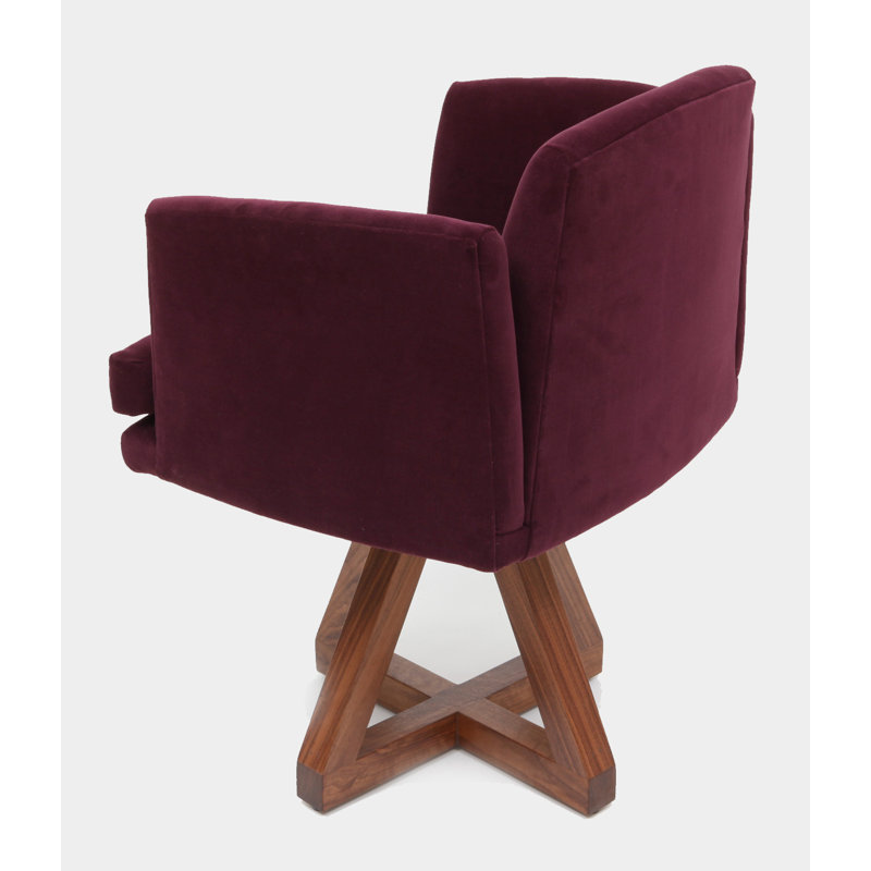 Allison Upholstered Arm Chair, Eggplant