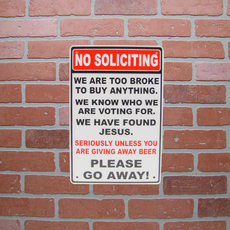 Metal Funny No Soliciting Unless Giving Away Beer Front Door Porch Home Tin Sign